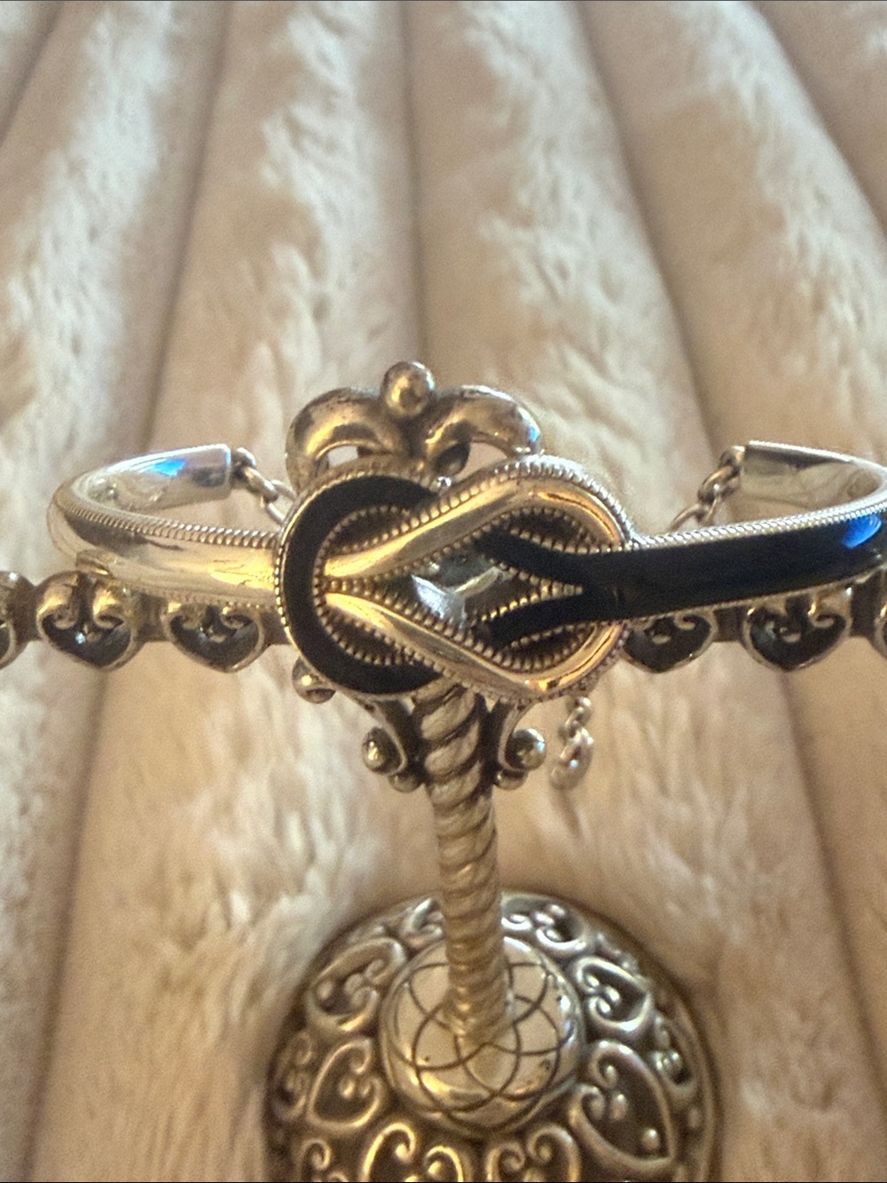 Brighton Black and Silver Knot Cuff Bracelet - Women Jewelry